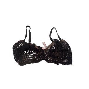 Victorias Secret Dream Angels Lace Bra 32DD Black‎